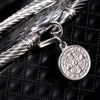 Pulseira Aço Inoxidável São Bento com Medalha Religiosa