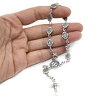 Pulseira Terço de São Bento em Metal Retrô com Crucifixo