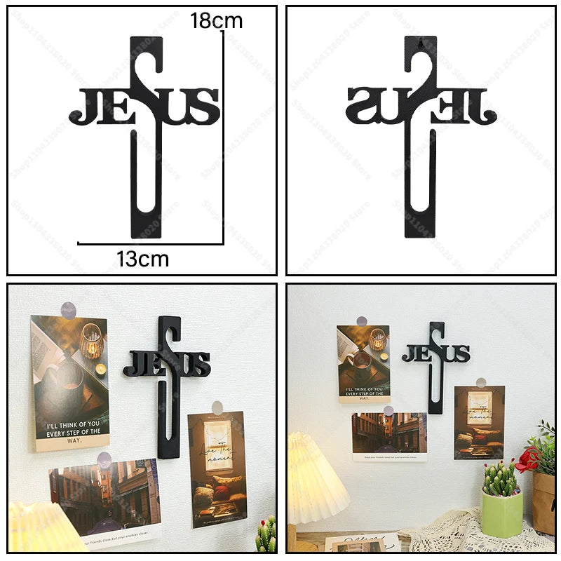Cruz de Parede com Gravação de Jesus para Decoração