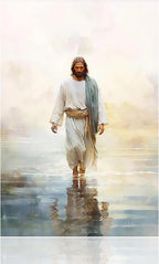 Pôster em Tela – Jesus com Cordeiro e Caminhando sobre as Águas