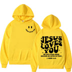 Jesus Loves You - Double-sided Print Design - Street Fashion - Regular Hoodie Suitable for Both Men and Women