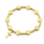 Pulseira Religiosa com Medalha de São Bento Banho de Ouro