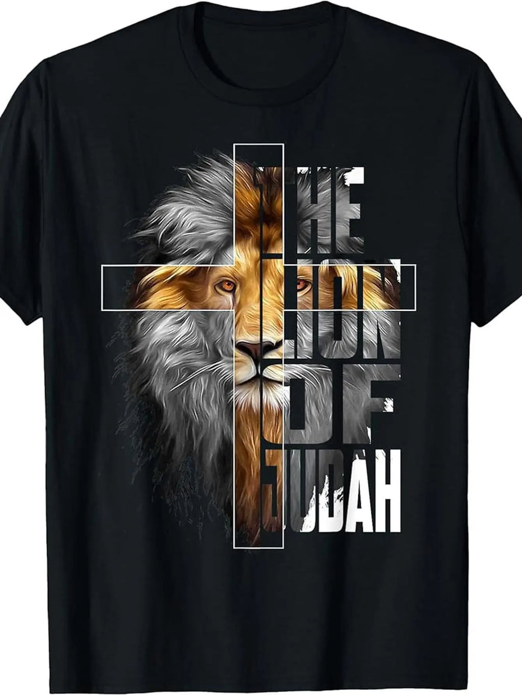 Camisola Unissex Cristã Lion of Judah com Estampa de Cruz