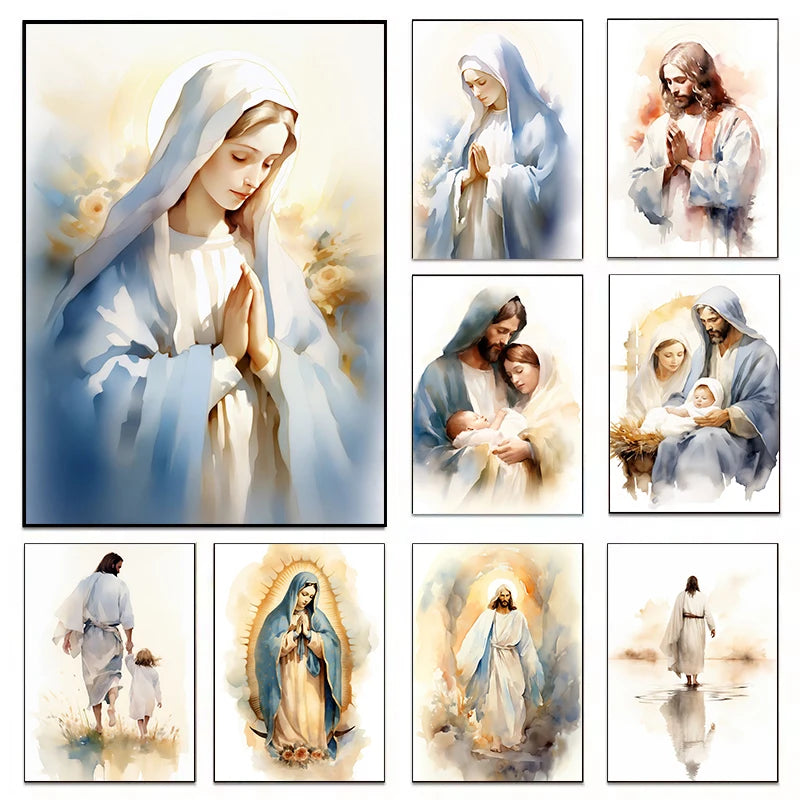 Pôster em Tela – Virgem Maria e Menino Jesus
