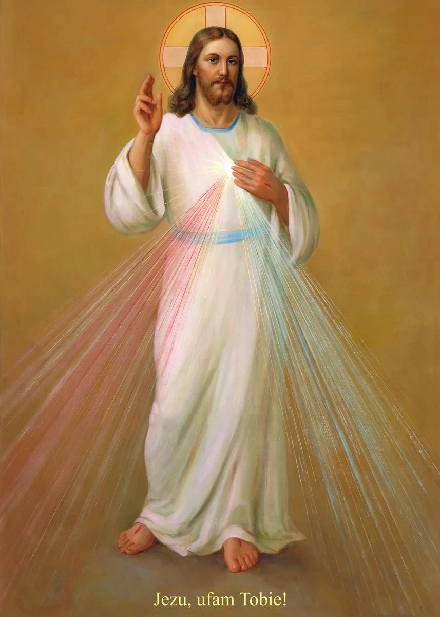 Pôster Vintage Jesus e Virgem Maria em Tela