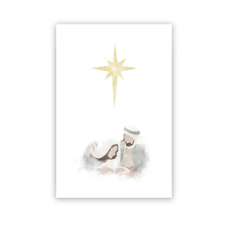 Quadro Decorativo Religioso – Virgem Maria e Jesus em Tela