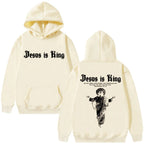 Jesus Is King Pattern Hoodie Christian Religion 2025 Autumn/Winter Men's Women's Fashion Gothic Rock Hip Hop Street Wear