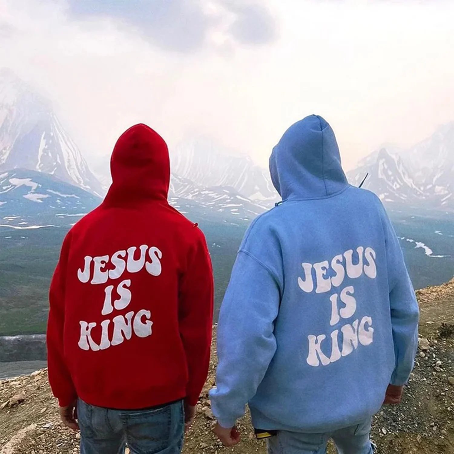 Jesus Is King Graphic Hoodie Vintage Motorcycle Pullover Fashion Sweatshirts Unisex Loose Casual Harajuku Pullover Streetwear