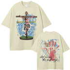 Camisola Unissex Cristã Oversized com Estampa Inspiradora de Jesus