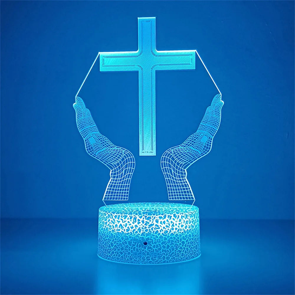 Luz Noturna 3D da Cruz de Jesus
