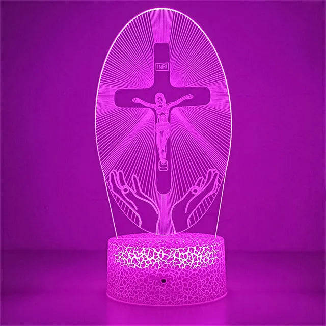 Luz Noturna 3D da Cruz de Jesus