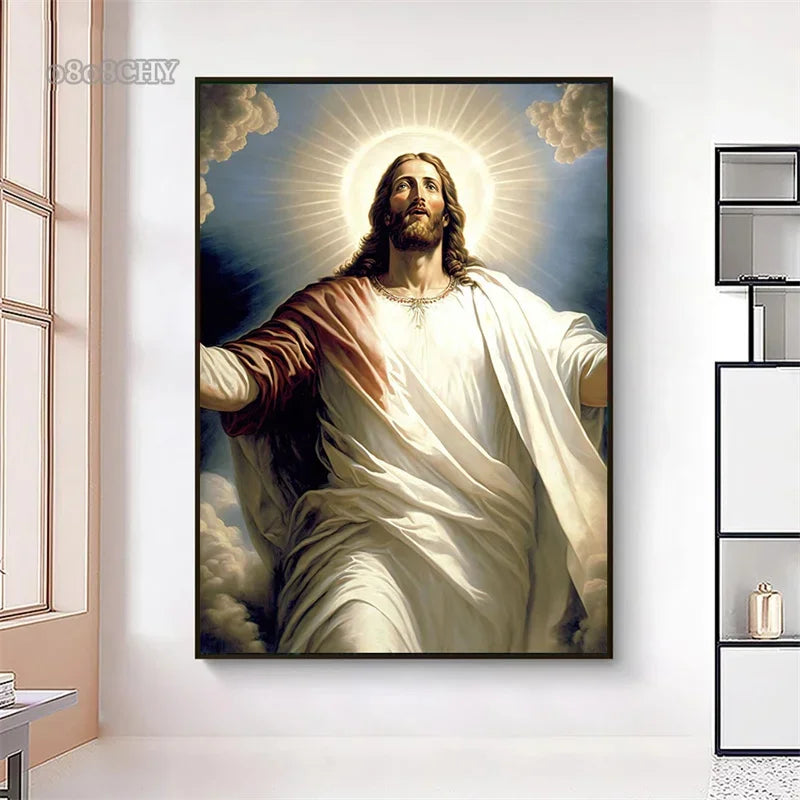 Pôster em Tela – Jesus Cristo em Aquarela