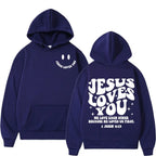 Jesus Loves You - Double-sided Print Design - Street Fashion - Regular Hoodie Suitable for Both Men and Women