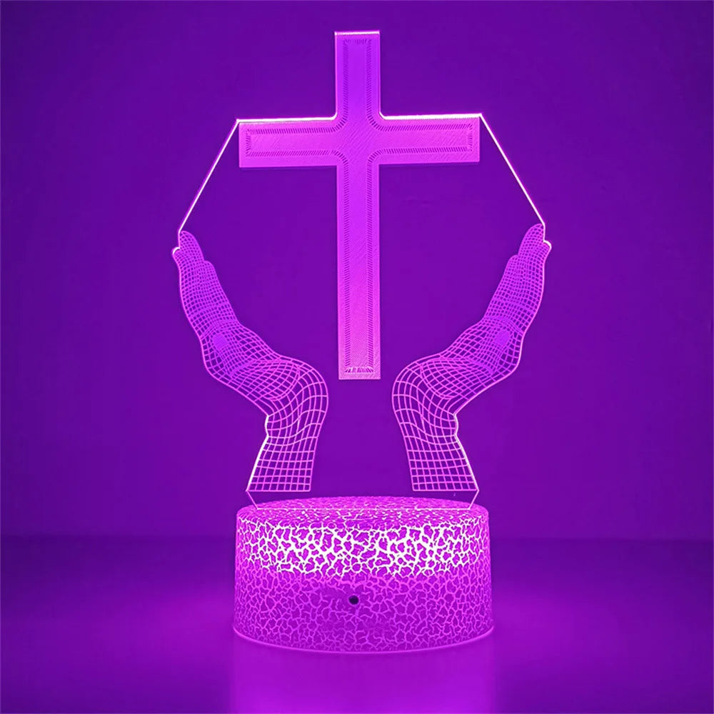 Luz Noturna 3D da Cruz de Jesus