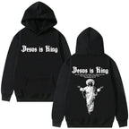 Jesus Is King Pattern Hoodie Christian Religion 2025 Autumn/Winter Men's Women's Fashion Gothic Rock Hip Hop Street Wear