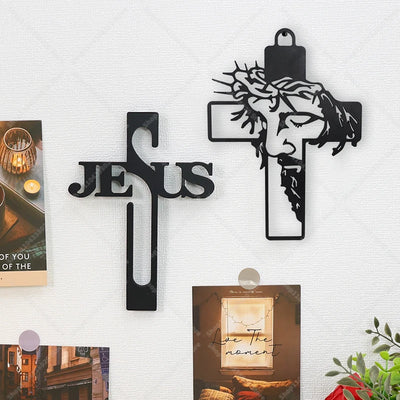 Cruz de Parede com Gravação de Jesus para Decoração