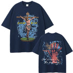 Camisola Unissex Cristã Oversized com Estampa Inspiradora de Jesus