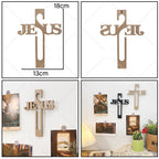 Cruz de Parede com Gravação de Jesus para Decoração