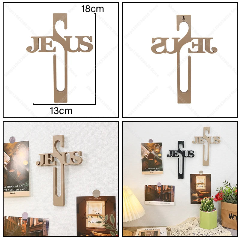 Cruz de Parede com Gravação de Jesus para Decoração