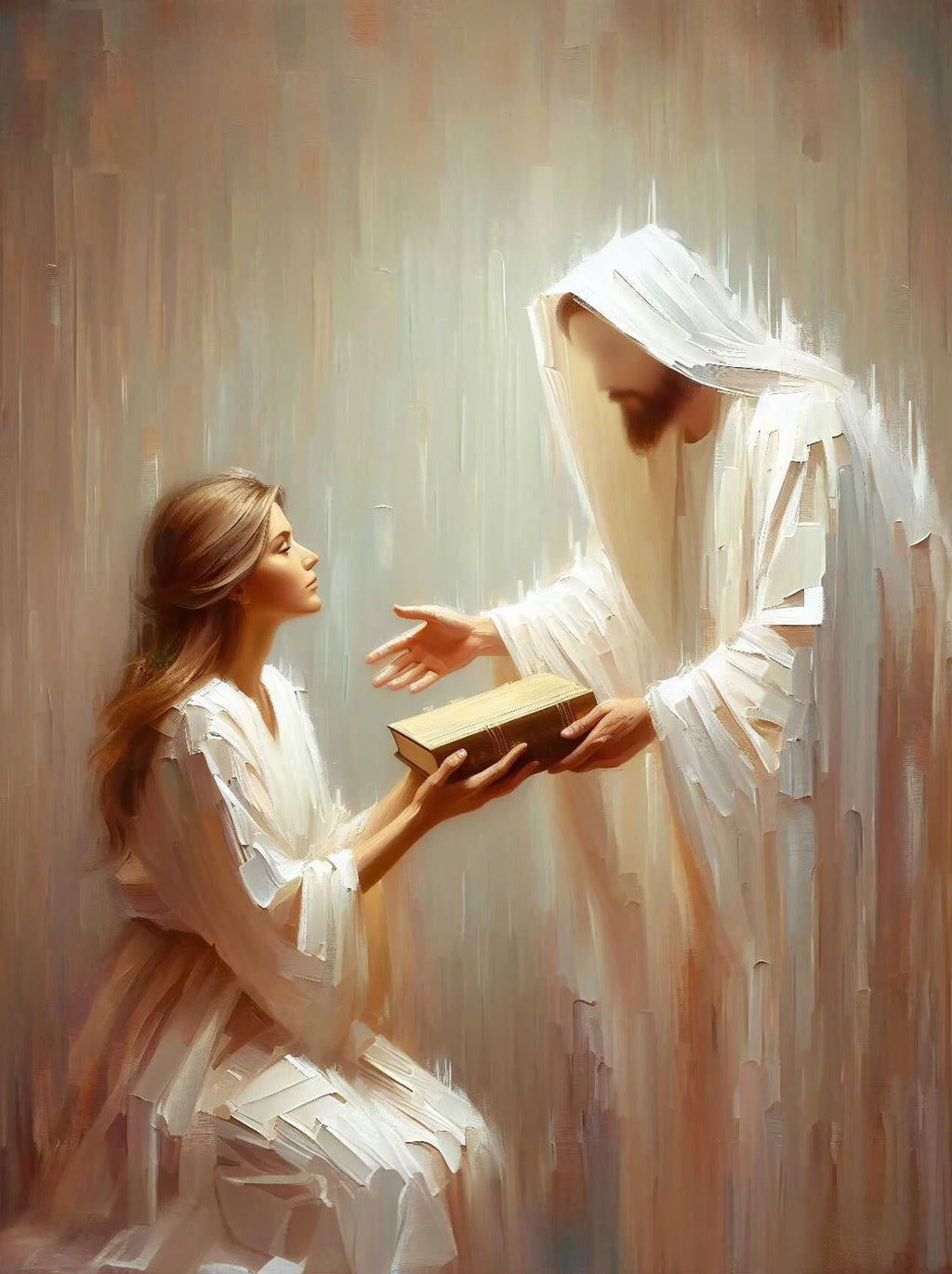 Pôster em Tela – Jesus e Menina no Abraço da Cura