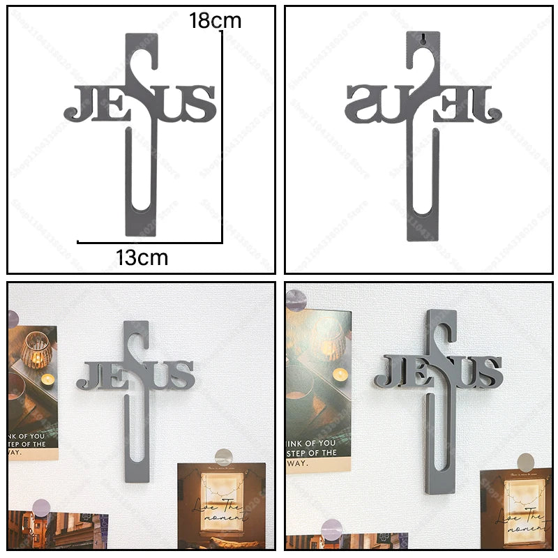 Cruz de Parede com Gravação de Jesus para Decoração
