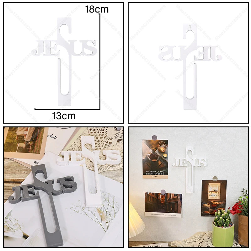 Cruz de Parede com Gravação de Jesus para Decoração