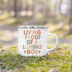 Caneca de Esmalte com Estampa de Fé Cristã