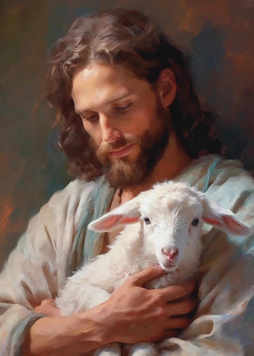 Pôster Religioso Vintage – Sagrado Coração de Jesus e Família Sagrada
