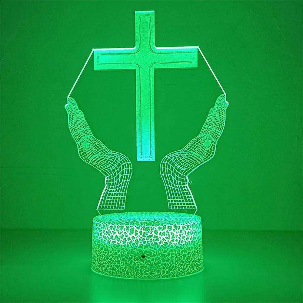 Luz Noturna 3D da Cruz de Jesus