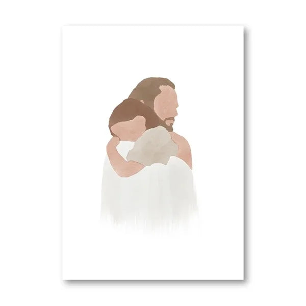 Quadro Decorativo Religioso – Virgem Maria e Jesus em Tela