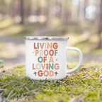 Caneca de Esmalte com Estampa de Fé Cristã