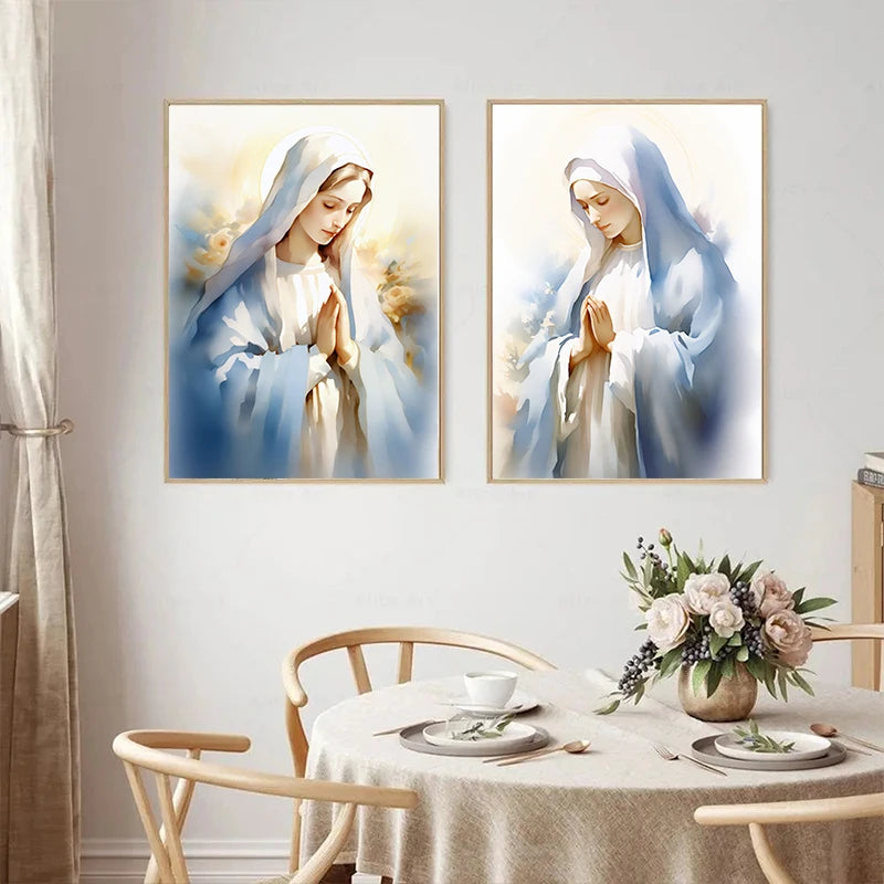 Pôster em Tela – Virgem Maria e Menino Jesus