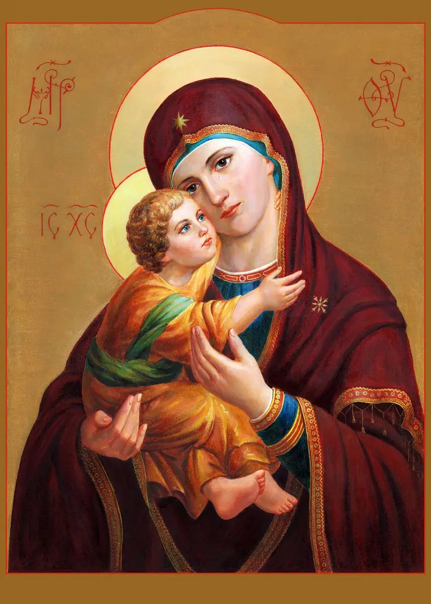 Pôster Vintage Jesus e Virgem Maria em Tela