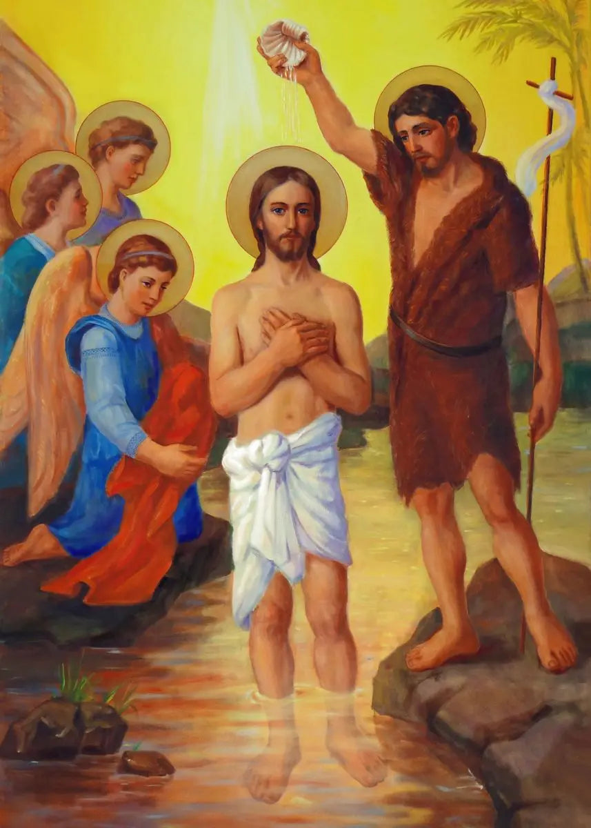 Pôster Vintage Jesus e Virgem Maria em Tela