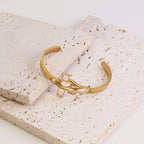 Pulseira Cristã Cruz em Aço Inoxidável Dourada