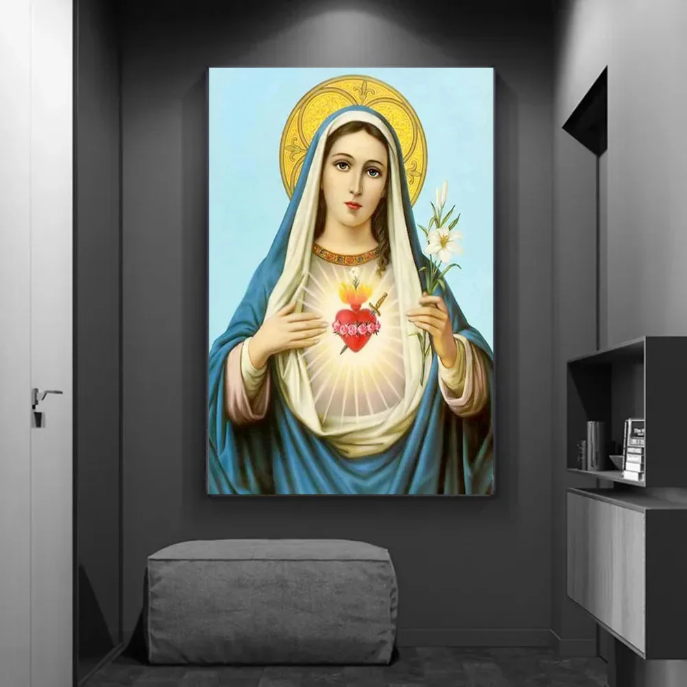 Poster Clássico da Virgem Maria – Decoração Cristã