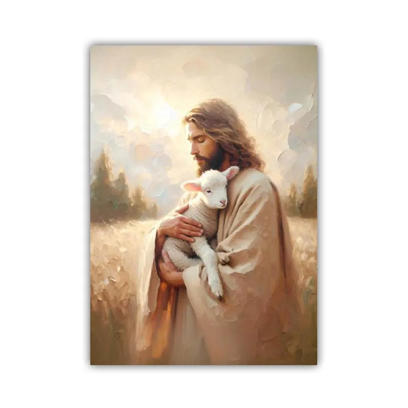 Pôster Cristão em Tela – Jesus com Crianças em Oração