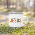 Caneca de Esmalte com Estampa de Fé Cristã