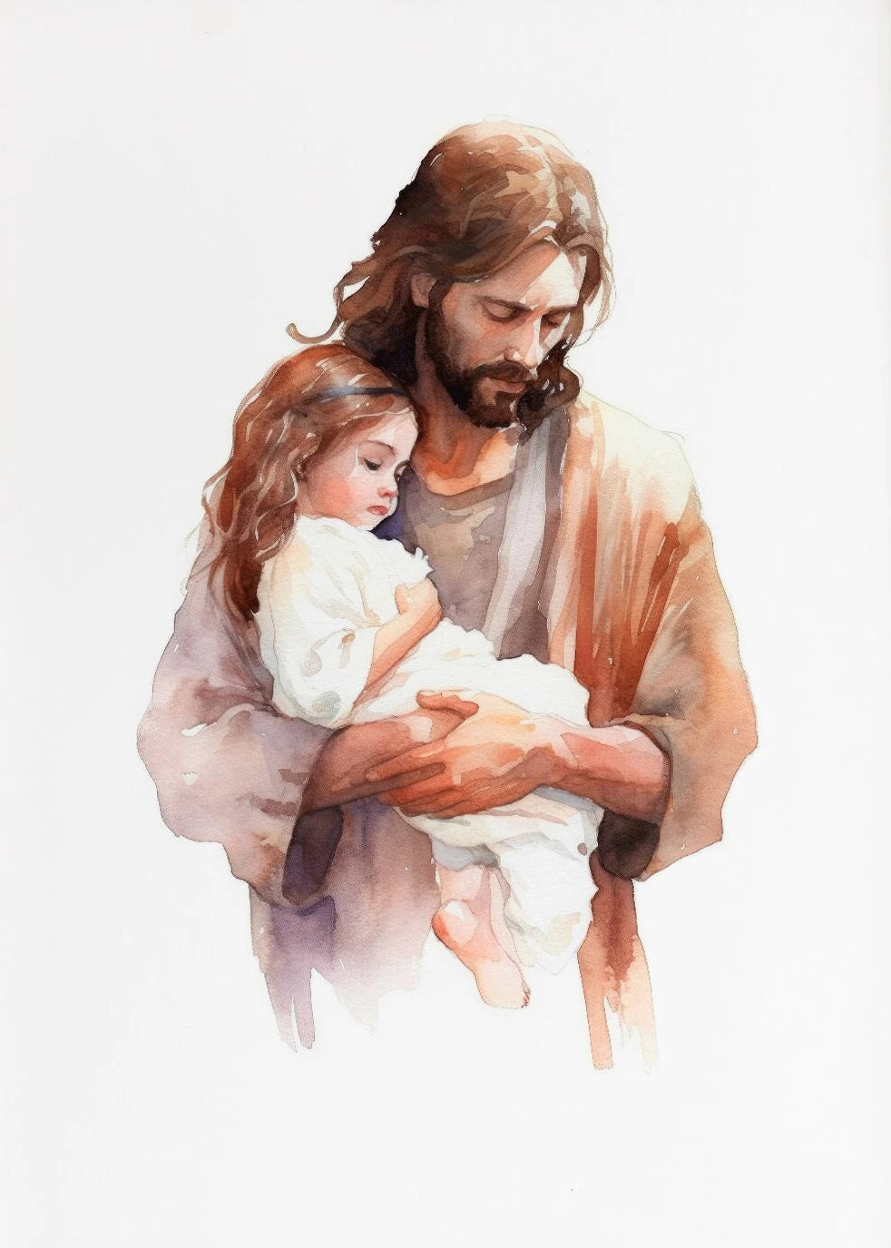 Pôster Religioso Vintage – Sagrado Coração de Jesus e Família Sagrada