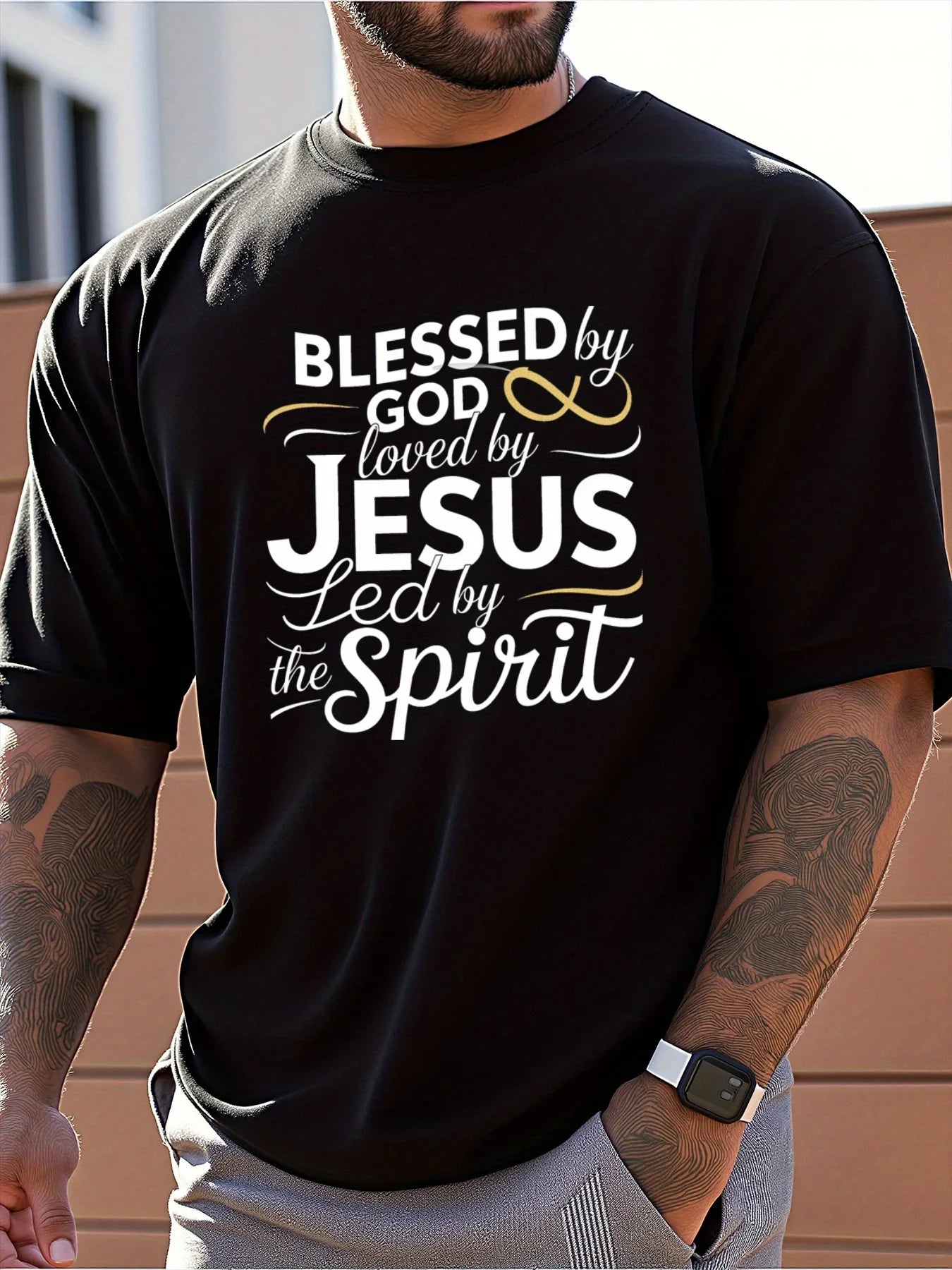 Camisola Masculina Religiosa Blessed by God
