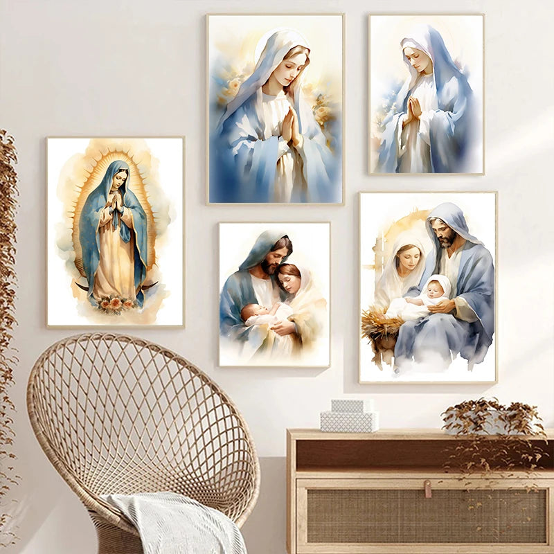 Pôster em Tela – Virgem Maria e Menino Jesus