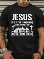 Camisola Masculina Plus Size com Estampa Inspiradora de Jesus