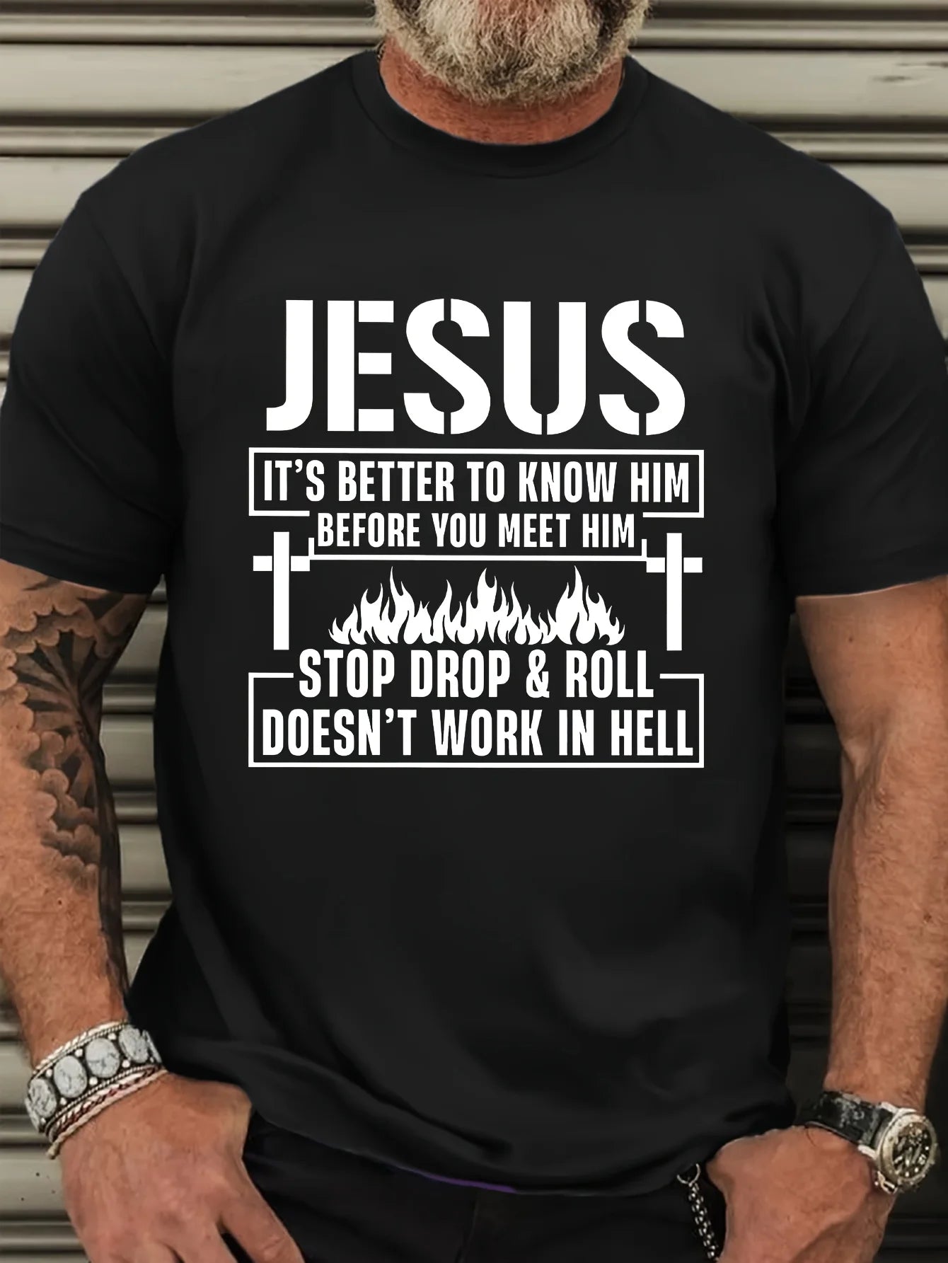 Camisola Masculina Plus Size com Estampa Inspiradora de Jesus