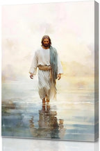 Pôster em Tela – Jesus com Cordeiro e Caminhando sobre as Águas