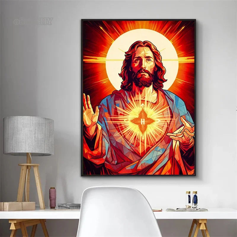 Pôster em Tela – Jesus Cristo em Aquarela