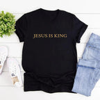 Jesus Is King T-shirt Christian Apparel The King Is Coming Faith Clothing Casual Short Sleeve Unisex T-shirts Christian Gifts