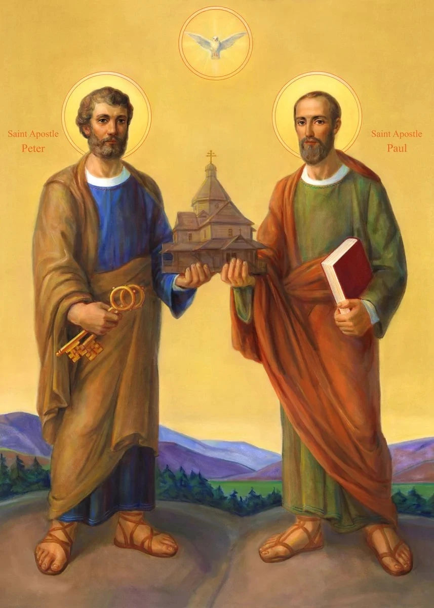 Pôster Vintage Jesus e Virgem Maria em Tela