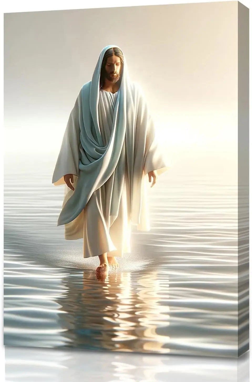 Pôster em Tela – Jesus com Cordeiro e Caminhando sobre as Águas