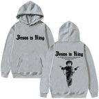 Jesus Is King Pattern Hoodie Christian Religion 2025 Autumn/Winter Men's Women's Fashion Gothic Rock Hip Hop Street Wear