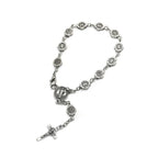 Pulseira Terço de São Bento em Metal Retrô com Crucifixo